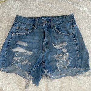 Distressed blue jean shorts from GARAGE